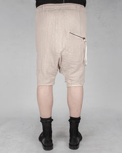 Double layered knitted linen shorts sand