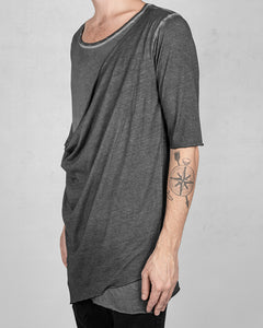 Front draped tshirt anthracite