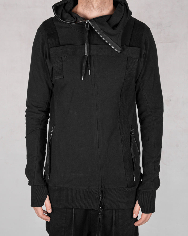 Army of me - Harnessed zip up hoodie sweatshirt black - Stilett.com