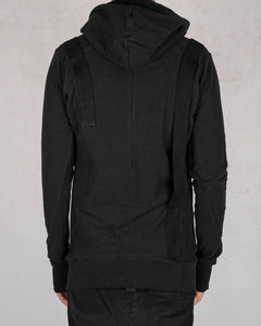 Army of me - Harnessed zip up hoodie sweatshirt black - Stilett.com