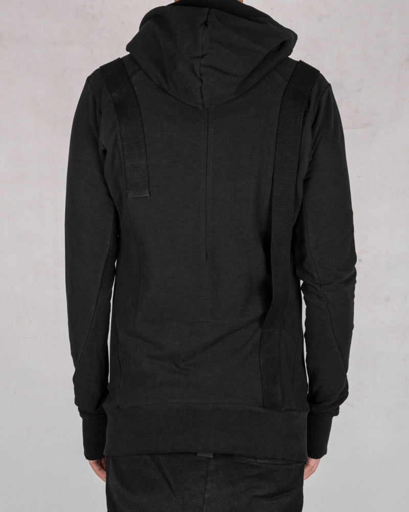 Army of me - Harnessed zip up hoodie sweatshirt black - Stilett.com