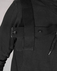 Army of me - Harnessed zip up hoodie sweatshirt black - Stilett.com