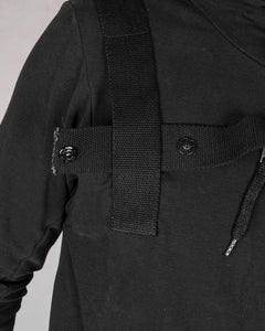 Army of me - Harnessed zip up hoodie sweatshirt black - Stilett.com