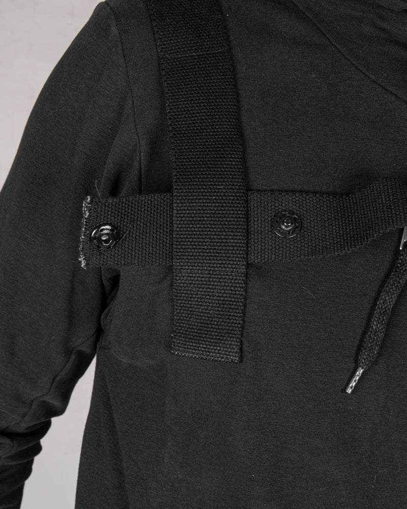 Army of me - Harnessed zip up hoodie sweatshirt black - Stilett.com