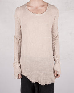 Knitted linen long sleeve tshirt sand