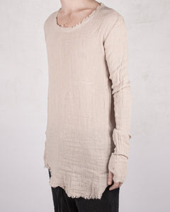 Knitted linen long sleeve tshirt sand