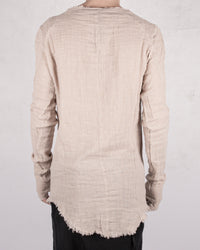 Knitted linen long sleeve tshirt sand