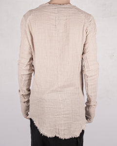 Knitted linen long sleeve tshirt sand