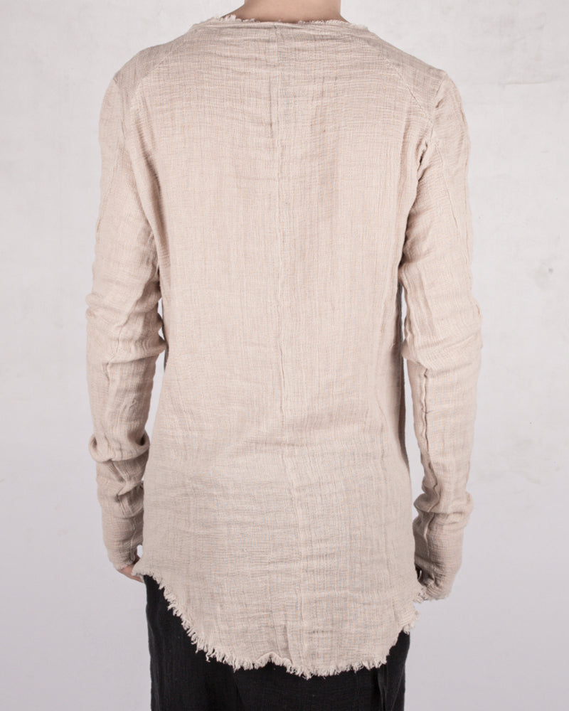 Knitted linen long sleeve tshirt sand