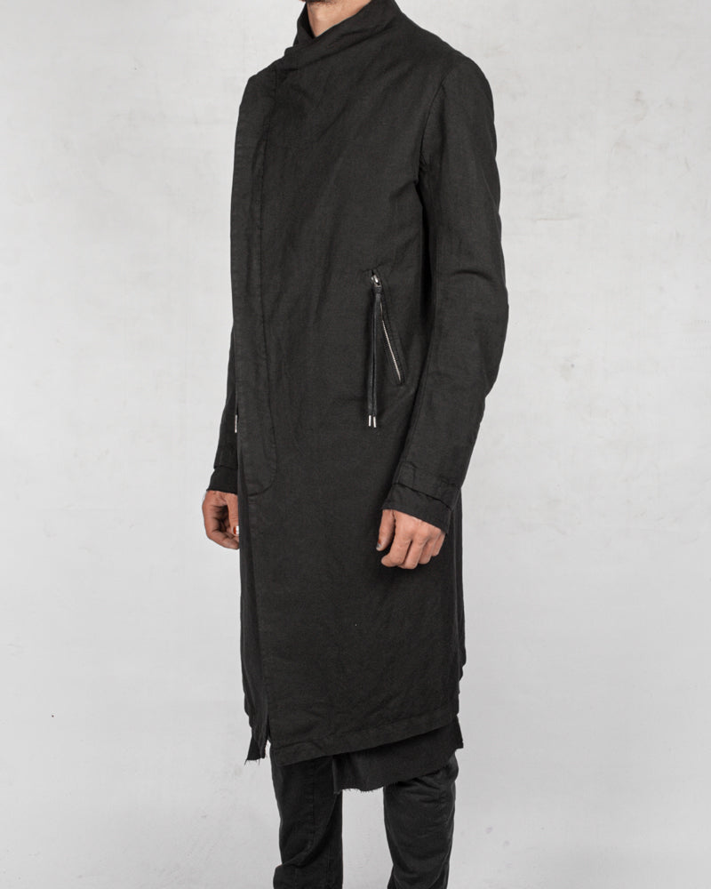 Army of me - Layered linen blend button up coat - Stilett.com