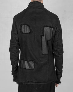 Leather patched jacket