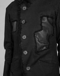 Leather patched jacket
