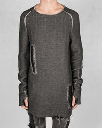 Leather patched sweatshirt anthracite