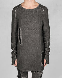 Leather patched sweatshirt anthracite