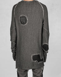 Leather patched sweatshirt anthracite