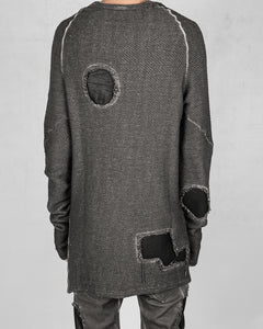 Leather patched sweatshirt anthracite