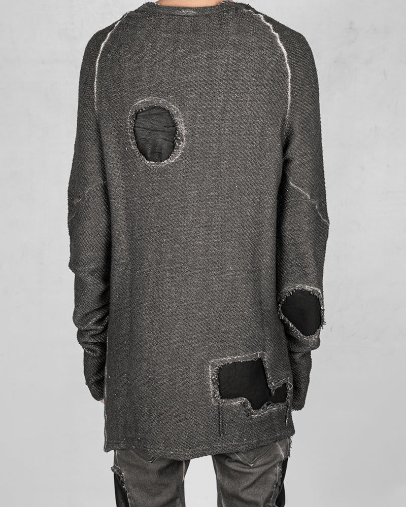 Leather patched sweatshirt anthracite