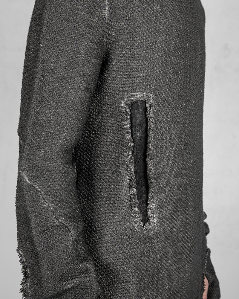 Leather patched sweatshirt anthracite