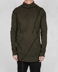 Army of me - Mittened turtle neck jersey moss - Stilett.com