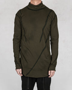 Army of me - Mittened turtle neck jersey moss - Stilett.com