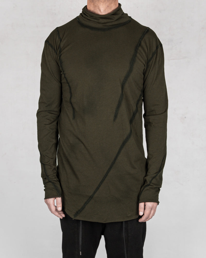 Army of me - Mittened turtle neck jersey moss - Stilett.com