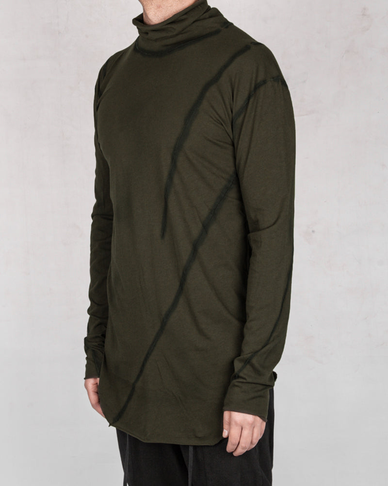 Army of me - Mittened turtle neck jersey moss - Stilett.com