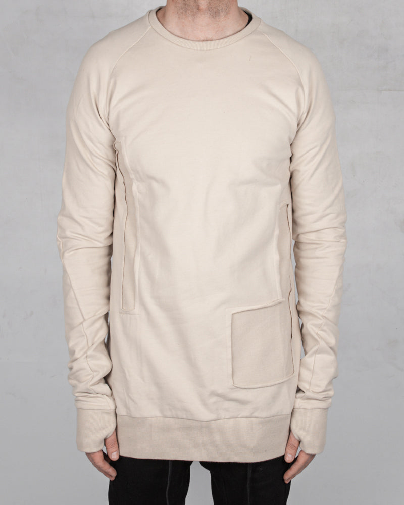 Patched sweatshirt sand