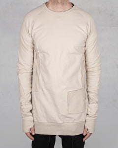 Patched sweatshirt sand