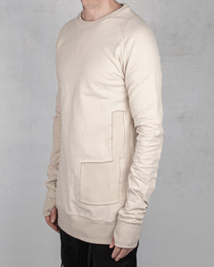 Patched sweatshirt sand