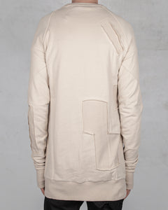 Patched sweatshirt sand
