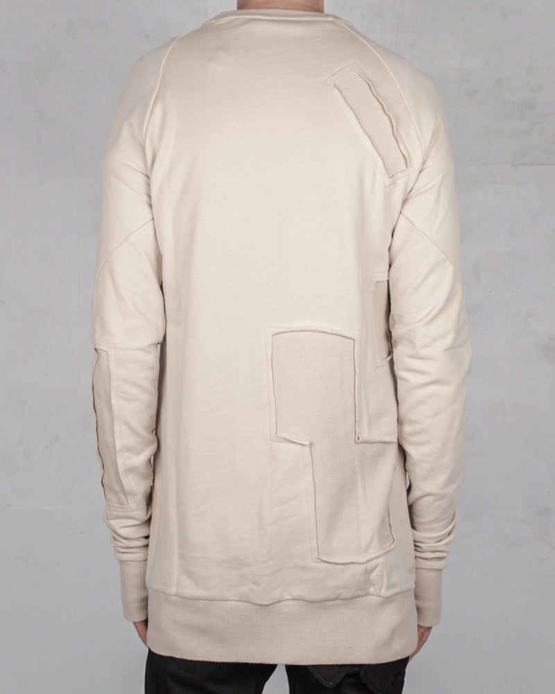 Patched sweatshirt sand