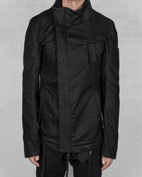Slim coated biker jacket