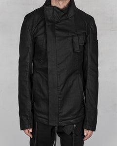 Slim coated biker jacket