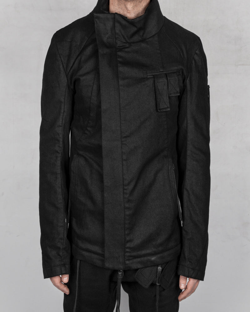 Slim coated biker jacket