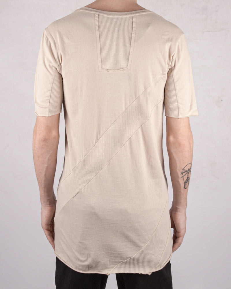 Spiral rib tshirt sand