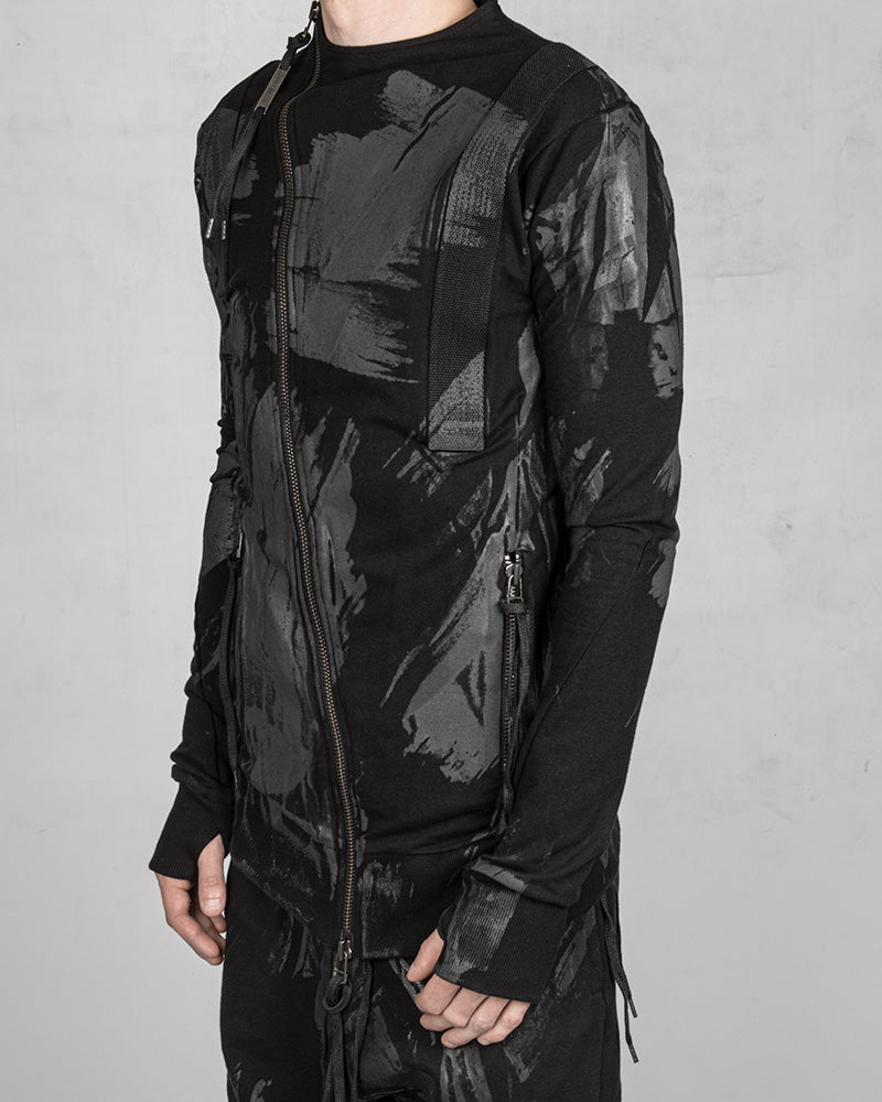 X-Back Zip Up Hoodless Sweatshirt