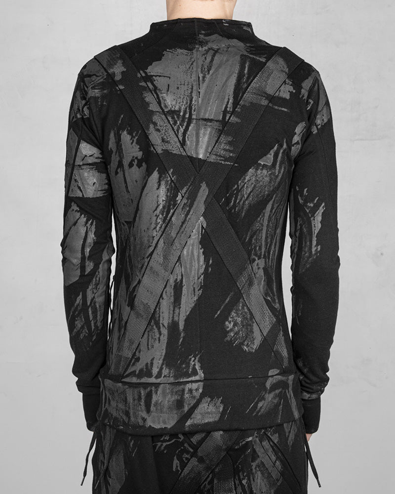 X-Back Zip Up Hoodless Sweatshirt