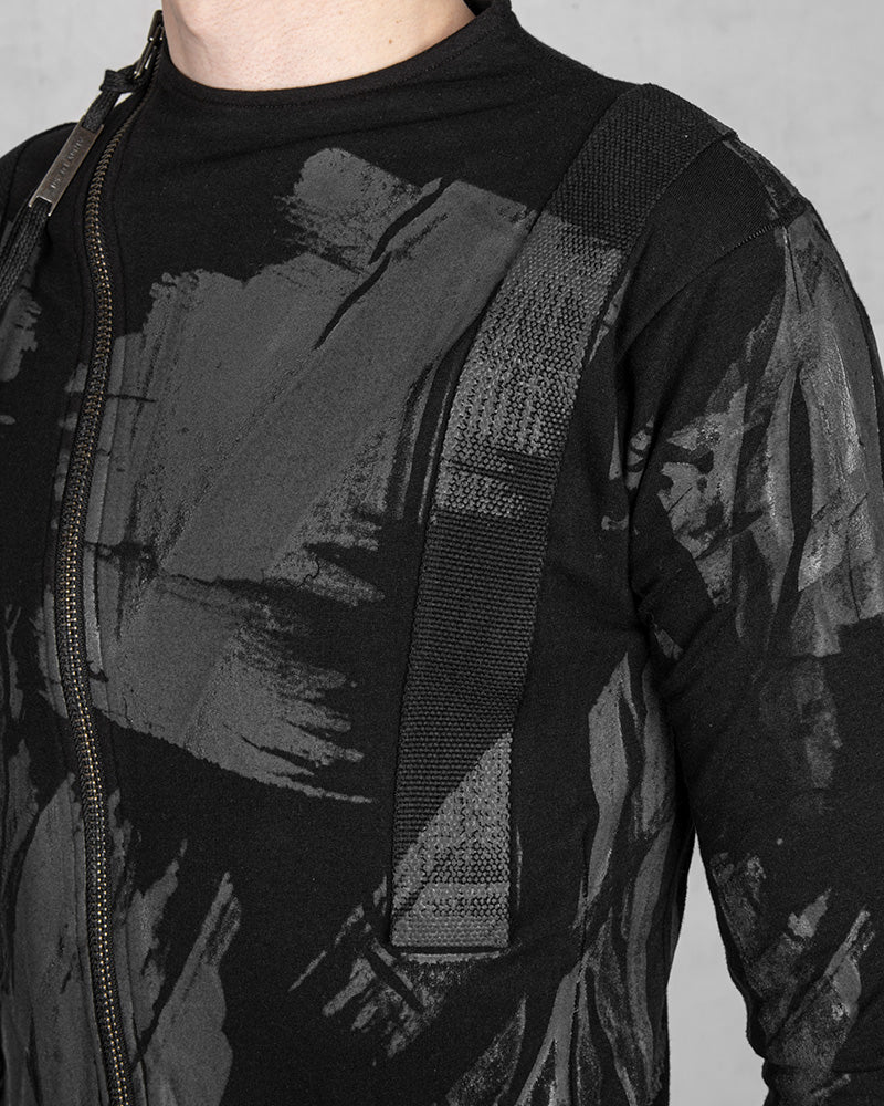 X-Back Zip Up Hoodless Sweatshirt