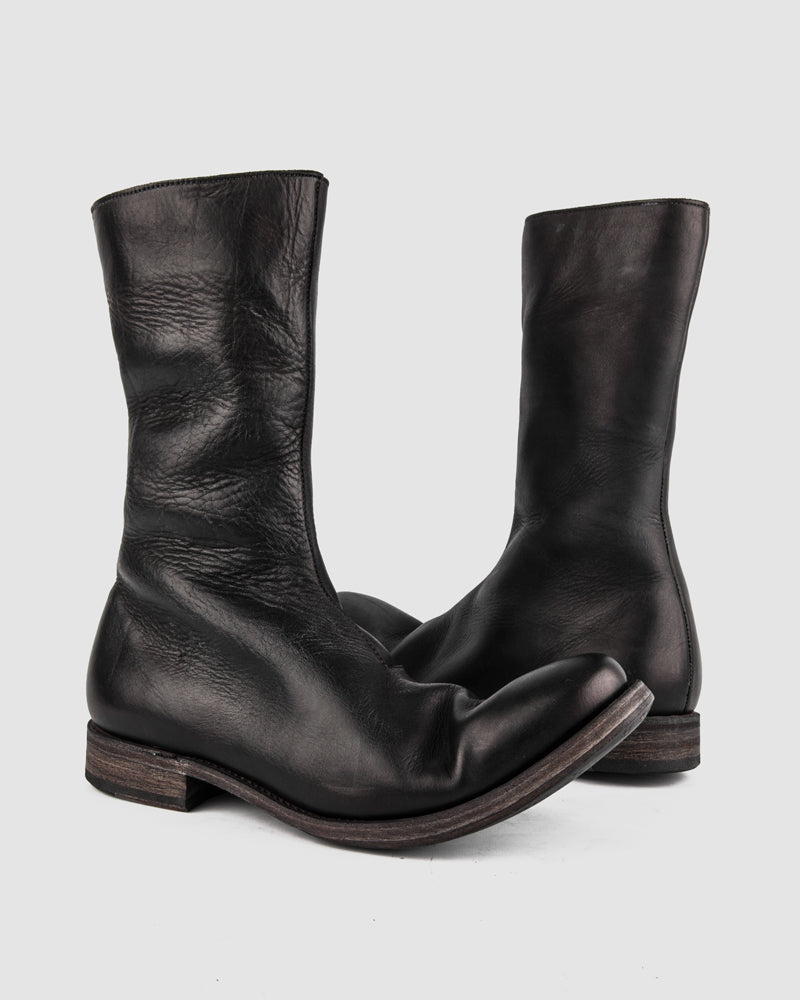 Atelier Aura - AAEB03 side zip tall boots - Jet Black - https://stilett.com/