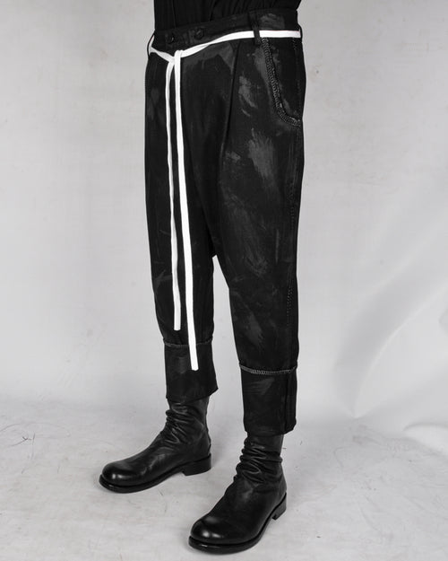 Atelier Aura - Ari denim dropcrotch trouser hand painted - https://stilett.com/