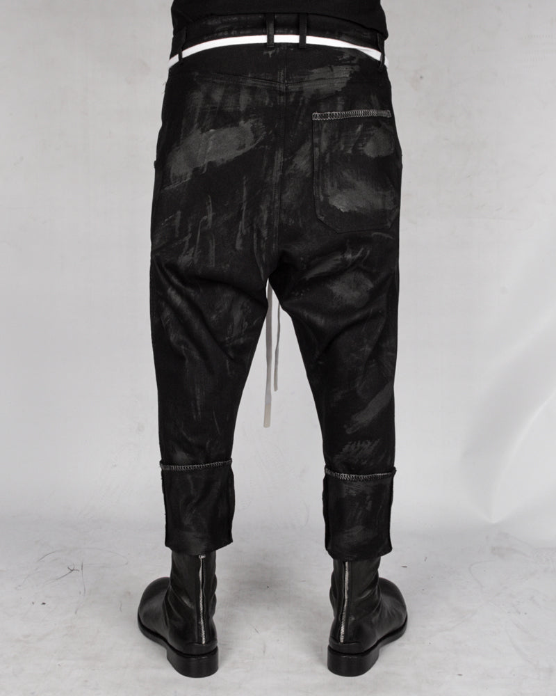 Atelier Aura - Ari denim dropcrotch trouser hand painted - https://stilett.com/