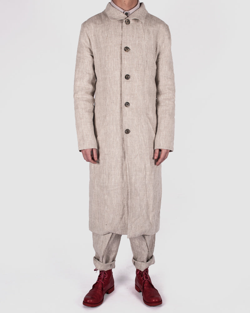 Atelier Aura - Larus long coat nature linen - Stilett.com
