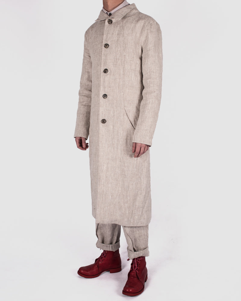 Atelier Aura - Larus long coat nature linen - Stilett.com