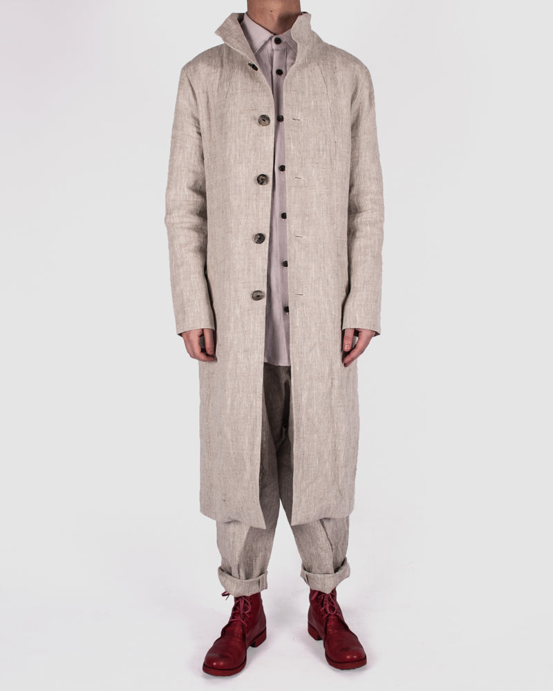 Atelier Aura - Larus long coat nature linen - Stilett.com