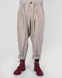 Atelier Aura - Johann deepcrotch trousers nature linen - Stilett.com