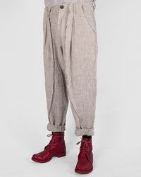 Atelier Aura - Johann deepcrotch trousers nature linen - Stilett.com
