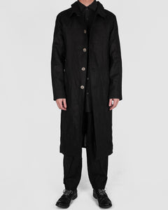 Atelier Aura - Larus long coat black linen - Stilett.com