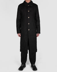 Atelier Aura - Larus long coat black linen - Stilett.com