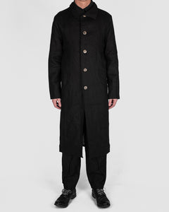 Atelier Aura - Larus long coat black linen - Stilett.com