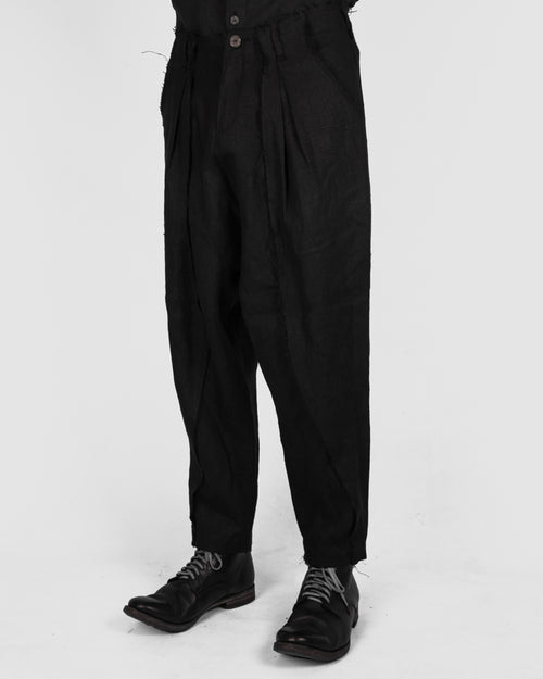 Atelier Aura - Johann deepcrotch lined trousers black - https://stilett.com/